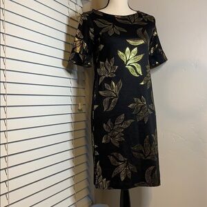 Karen Scott Metallic Black Tee Shirt Dress